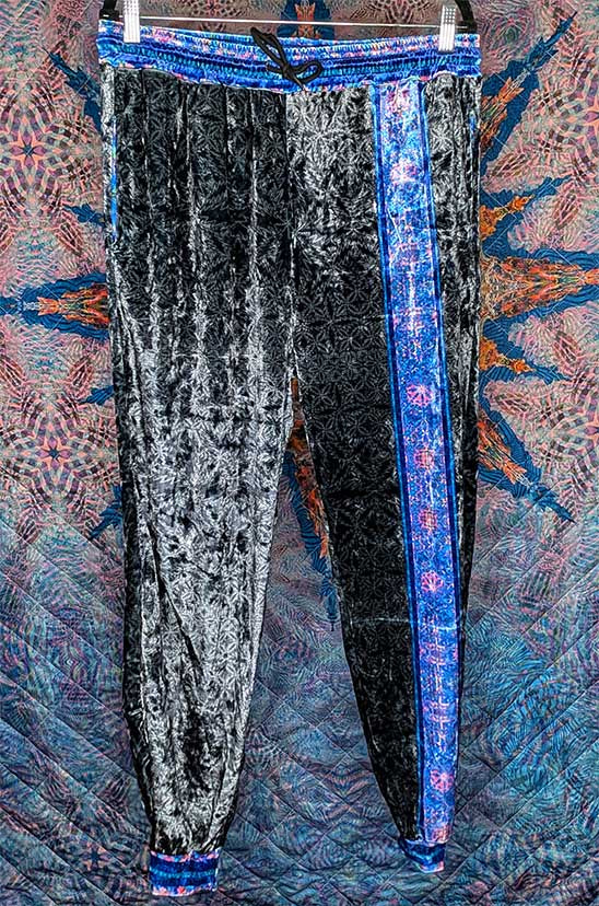 13 Point Bolt Crushed Velvet Jogger Pants