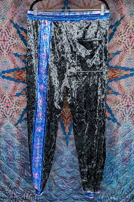 13 Point Bolt Crushed Velvet Jogger Pants