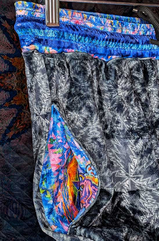 13 Point Bolt Crushed Velvet Jogger Pants