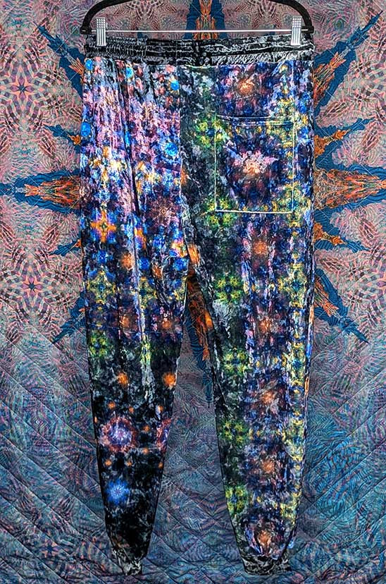 Cosmic Coral Crushed Velvet Jogger Pants