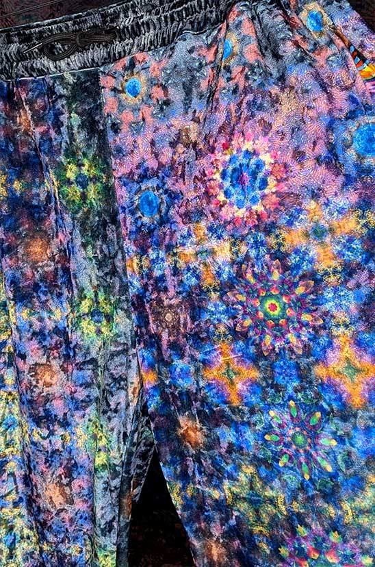Cosmic Coral Crushed Velvet Jogger Pants