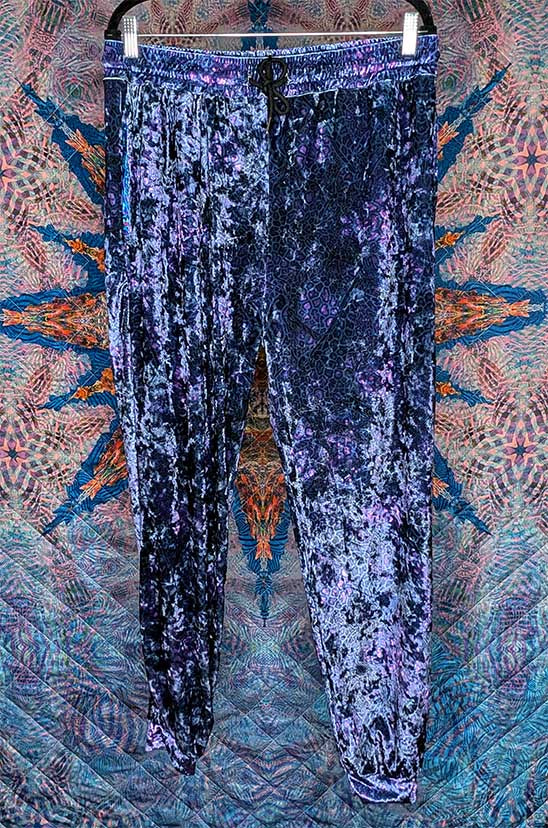 Purple Giraffe Crushed Velvet Jogger Pants