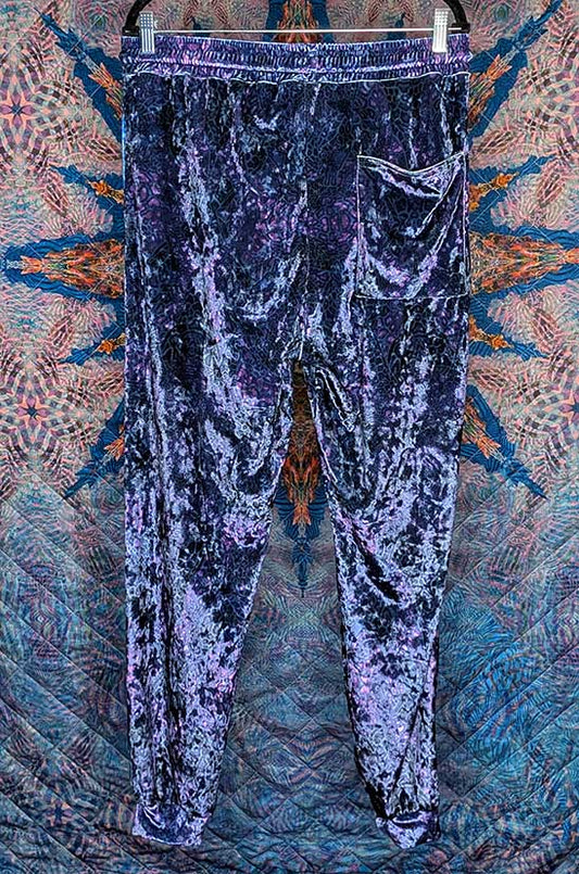 Purple Giraffe Crushed Velvet Jogger Pants
