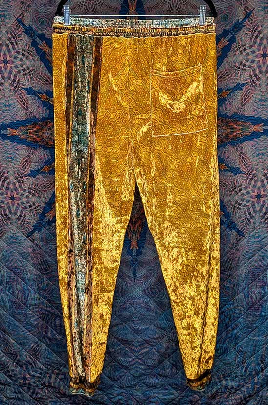 Golden Tetrahedron Crushed Velvet Jogger Pants