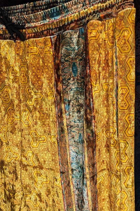 Golden Tetrahedron Crushed Velvet Jogger Pants