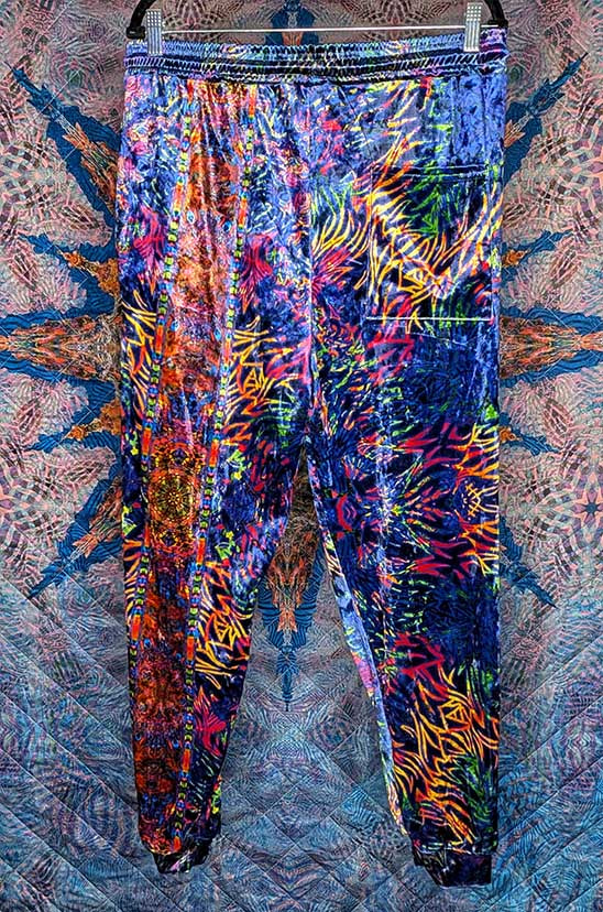 Royal Lion Crushed Velvet Jogger Pants