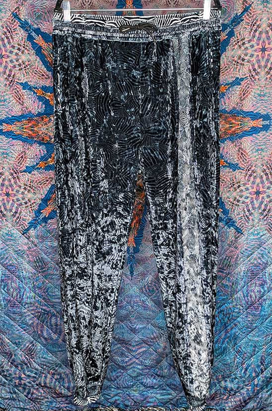 Zebra Reflections Crushed Velvet Jogger Pants