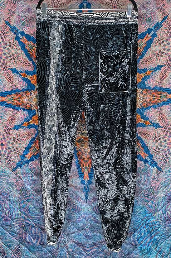 Zebra Reflections Crushed Velvet Jogger Pants