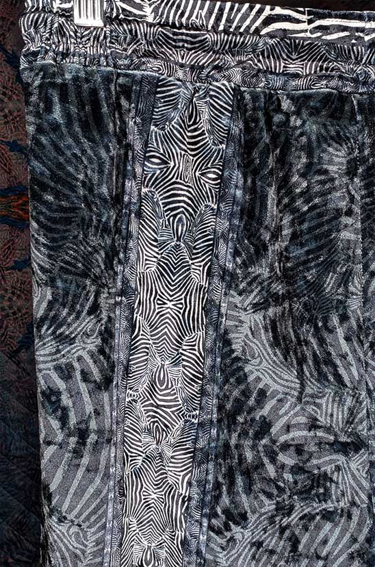 Zebra Reflections Crushed Velvet Jogger Pants