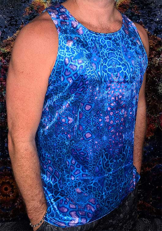 Aquamarine Giraffe Crushed Velvet Tank Top