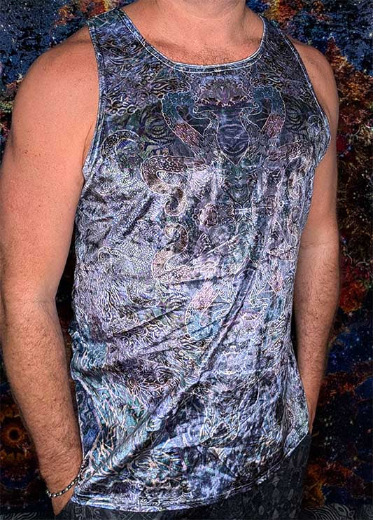 Periwinkle Octopus Crushed Velvet Tank Top