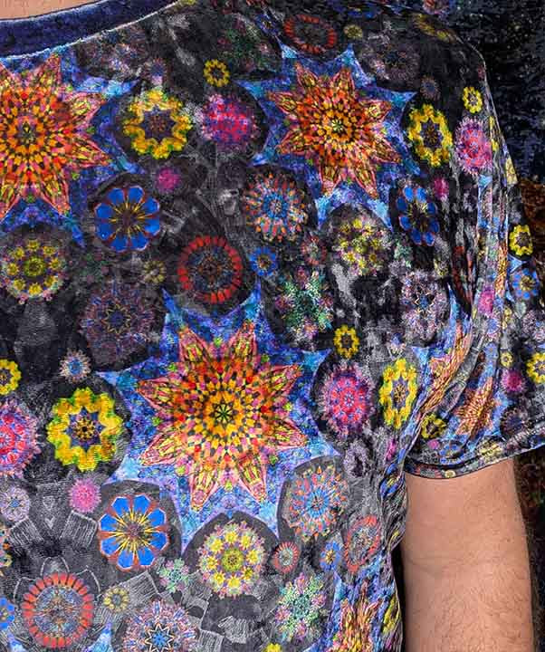 Star Mandala Effects Crushed Velvet T-Shirt