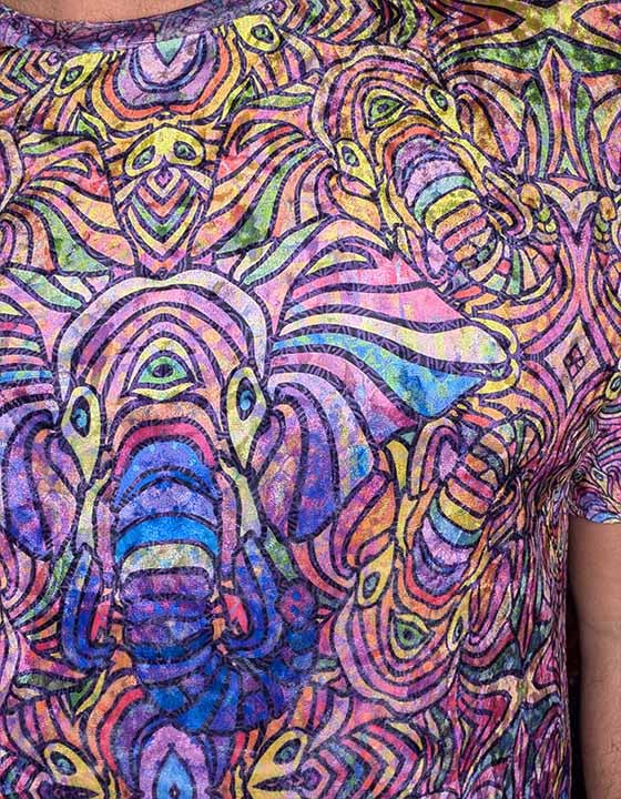 Third Eye Elephant Crushed Velvet T-Shirt