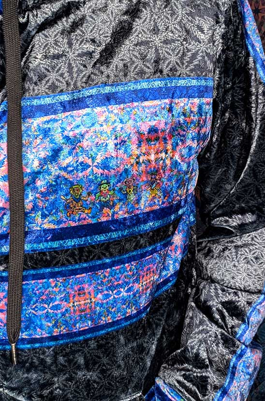 13 Point Bolt Crushed Velvet Zip Hoodie