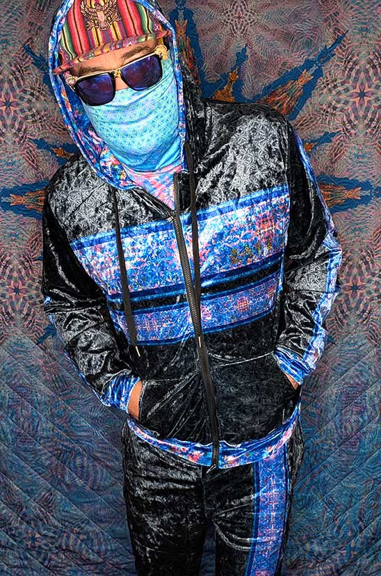 13 Point Bolt Crushed Velvet Zip Hoodie