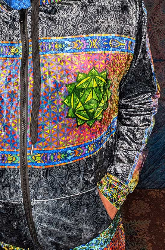 Chakra Awakening Crushed Velvet Zip Hoodie