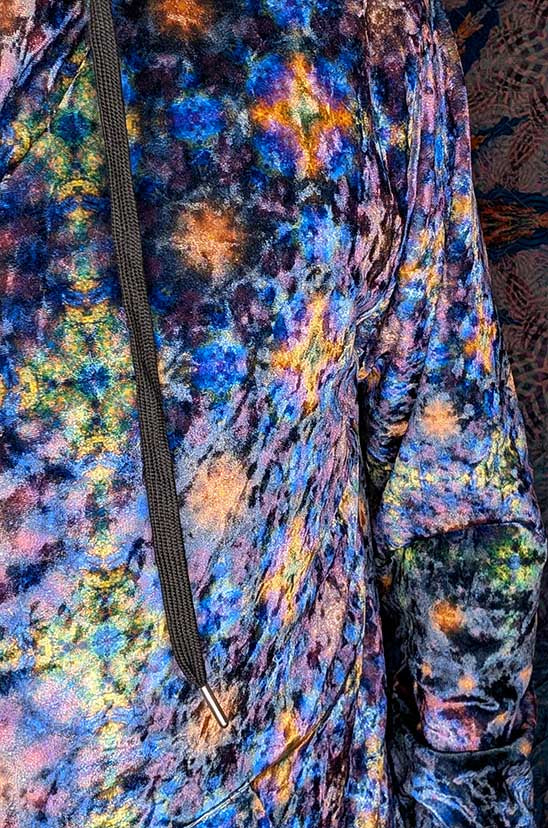 Cosmic Coral Crushed Velvet Zip Hoodie