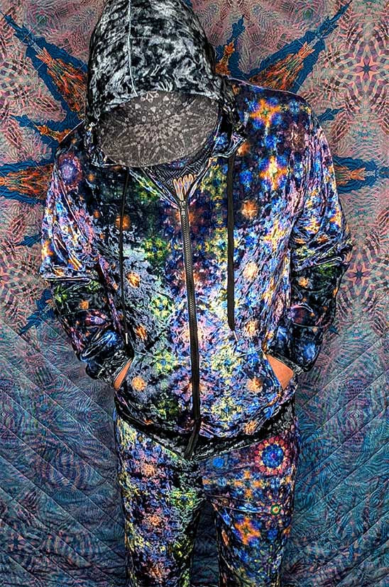 Cosmic Coral Crushed Velvet Zip Hoodie