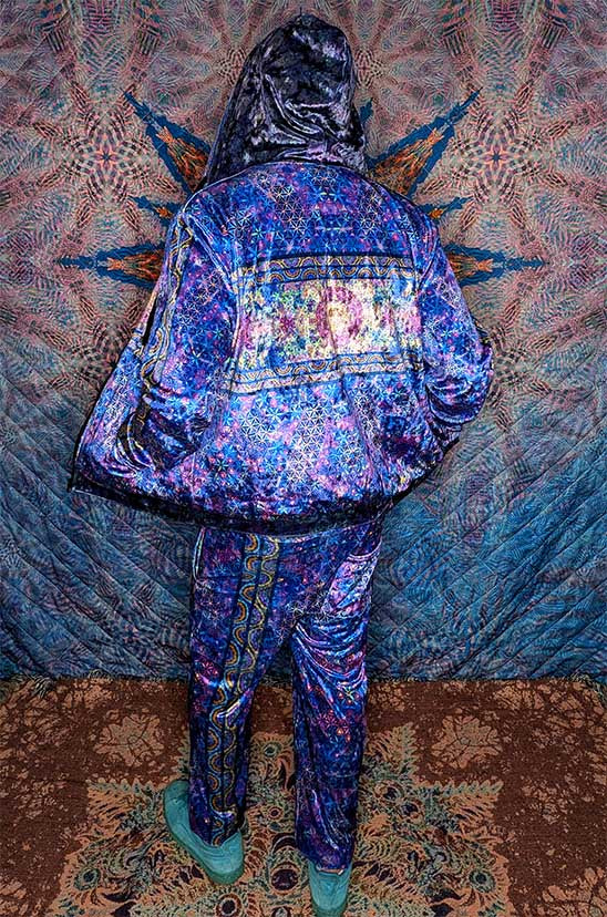 Eclectic Spectrum Crushed Velvet Zip Hoodie