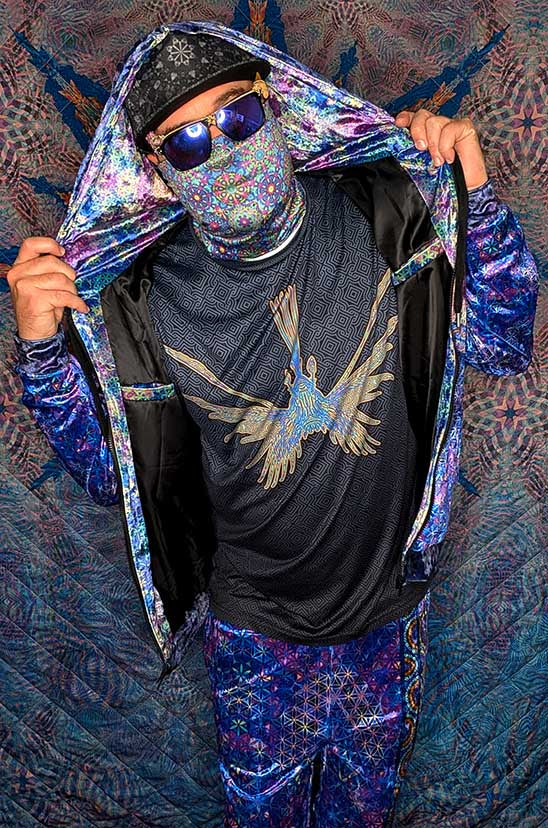 Eclectic Spectrum Crushed Velvet Zip Hoodie