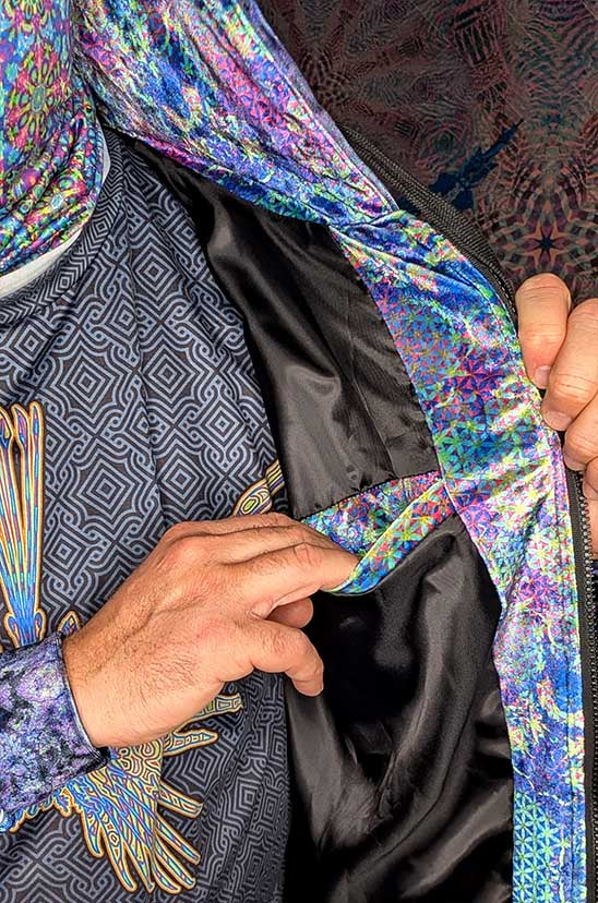 Eclectic Spectrum Crushed Velvet Zip Hoodie