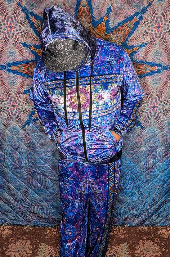 Eclectic Spectrum Crushed Velvet Zip Hoodie