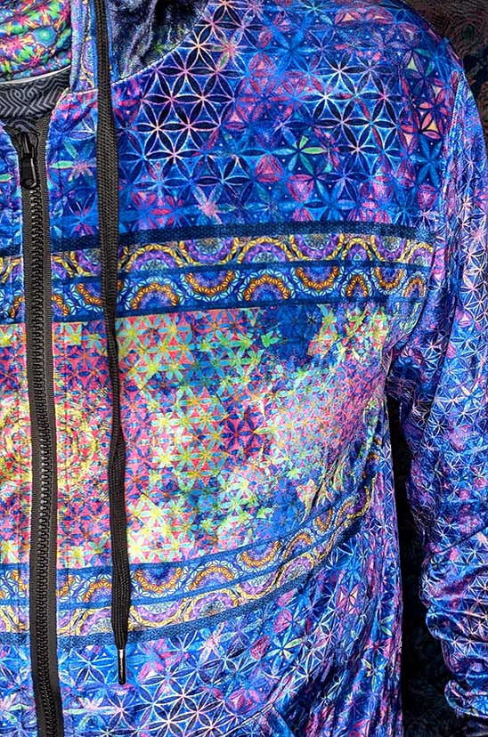Eclectic Spectrum Crushed Velvet Zip Hoodie