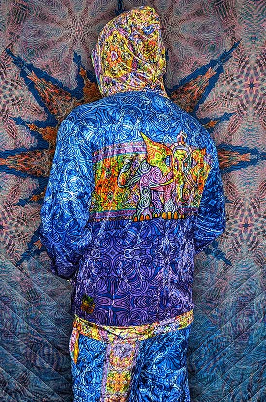 Elephant Symphony Crushed Velvet Zip Hoodie