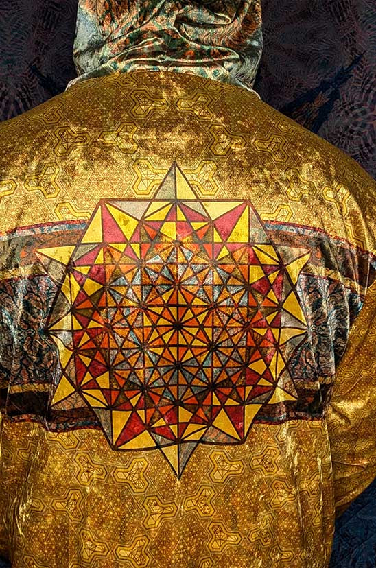 Golden Tetrahedron Crushed Velvet Zip Hoodie