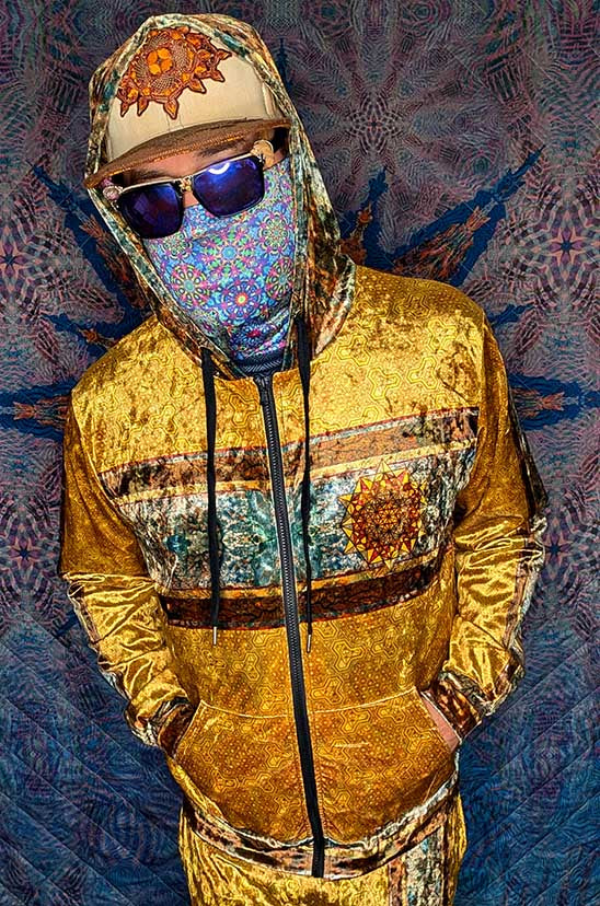 Golden Tetrahedron Crushed Velvet Zip Hoodie