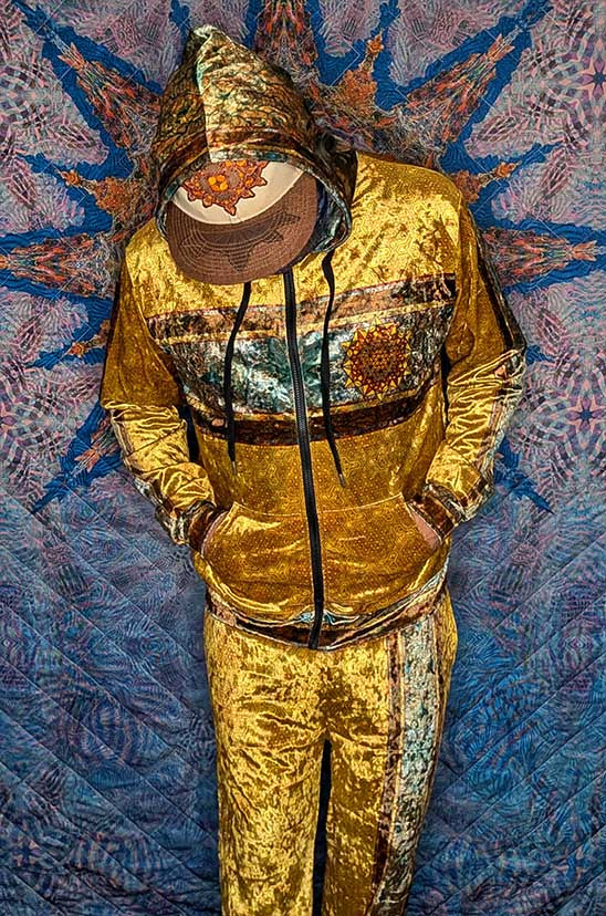 Golden Tetrahedron Crushed Velvet Zip Hoodie
