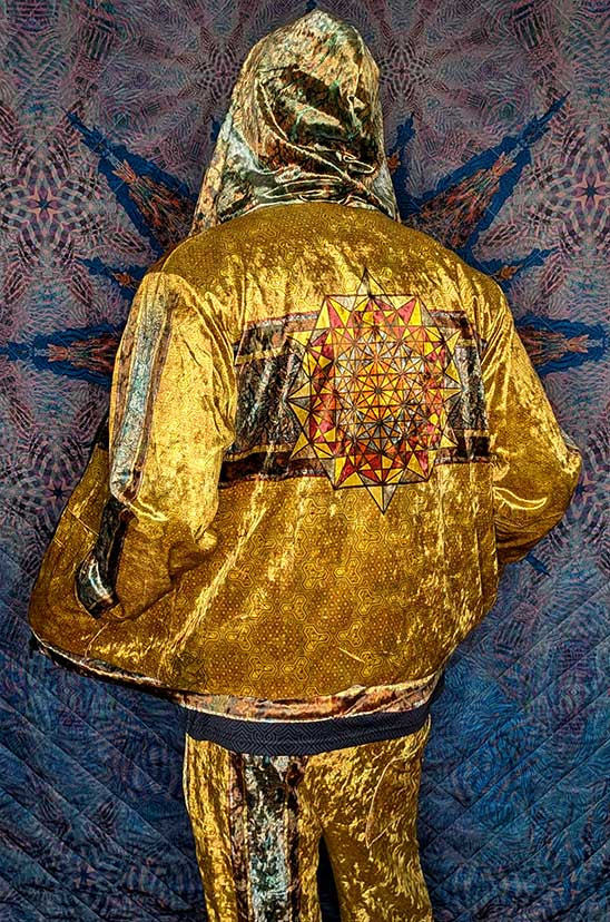 Golden Tetrahedron Crushed Velvet Zip Hoodie