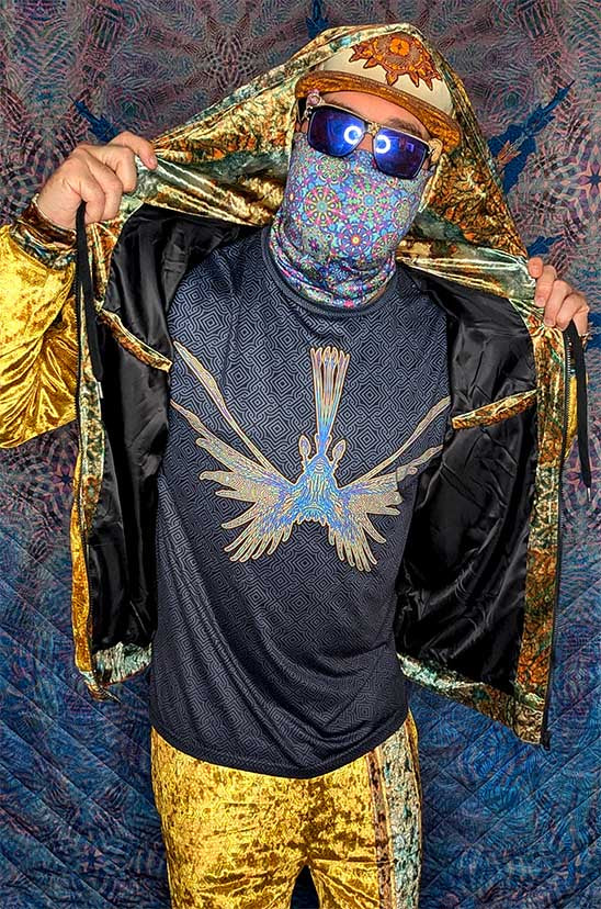 Golden Tetrahedron Crushed Velvet Zip Hoodie