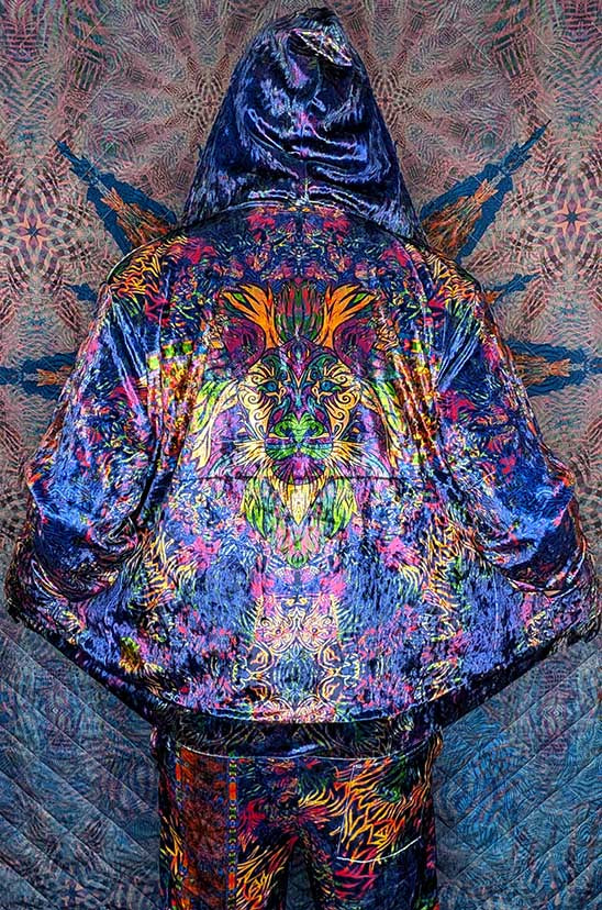 Royal Lion Crushed Velvet Zip Hoodie