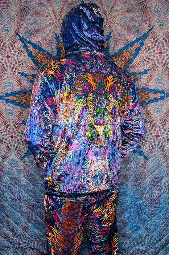 Royal Lion Crushed Velvet Zip Hoodie