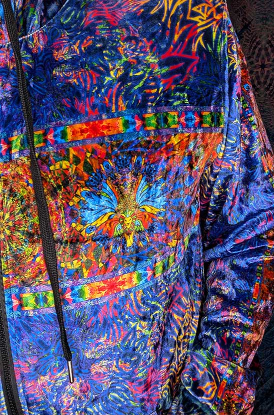 Royal Lion Crushed Velvet Zip Hoodie