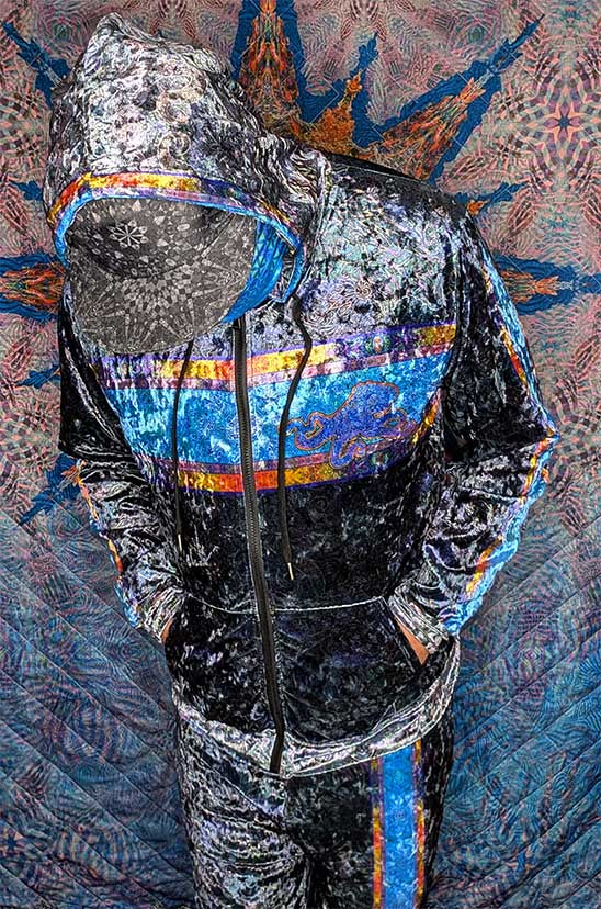 Nocturnal Octopus Crushed Velvet Zip Hoodie