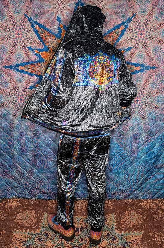 Torus Energy Field Crushed Velvet Zip Hoodie