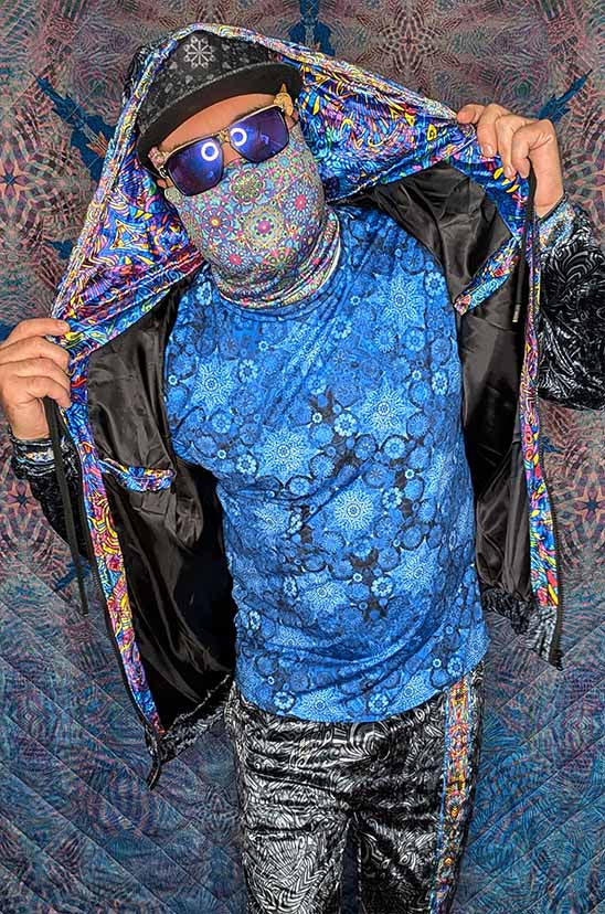 Torus Energy Field Crushed Velvet Zip Hoodie
