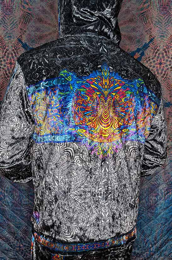 Torus Energy Field Crushed Velvet Zip Hoodie