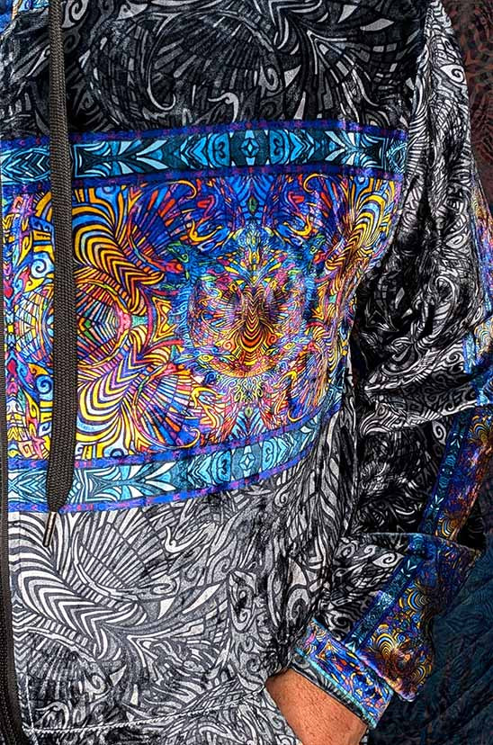 Torus Energy Field Crushed Velvet Zip Hoodie