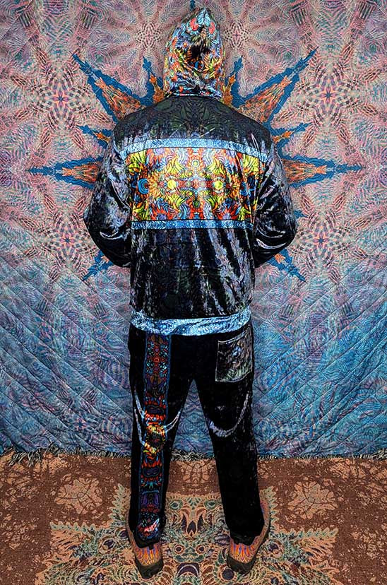 Visionary Owl Crushed Velvet Zip Hoodie