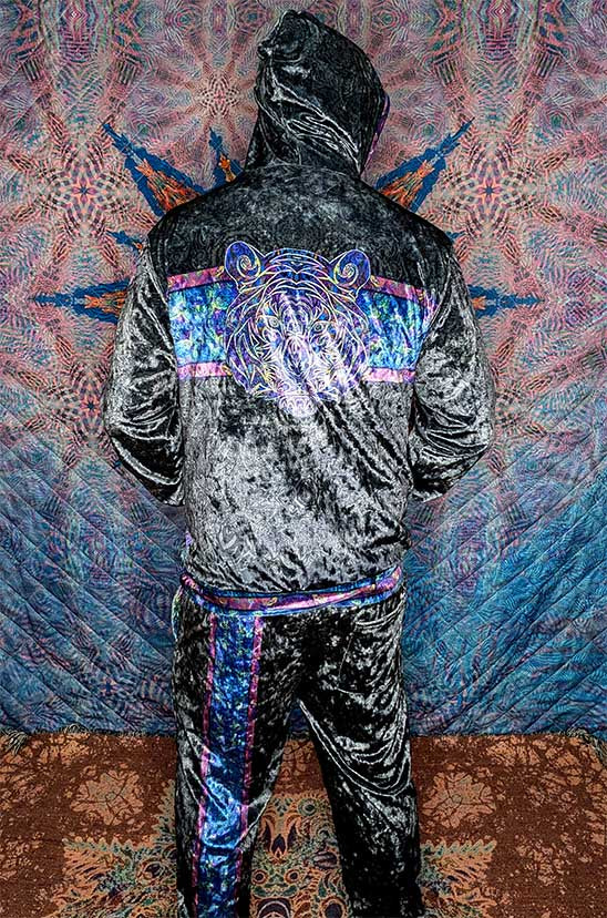 Visionary Tiger Crushed Velvet Zip Hoodie