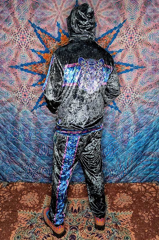 Visionary Tiger Crushed Velvet Zip Hoodie