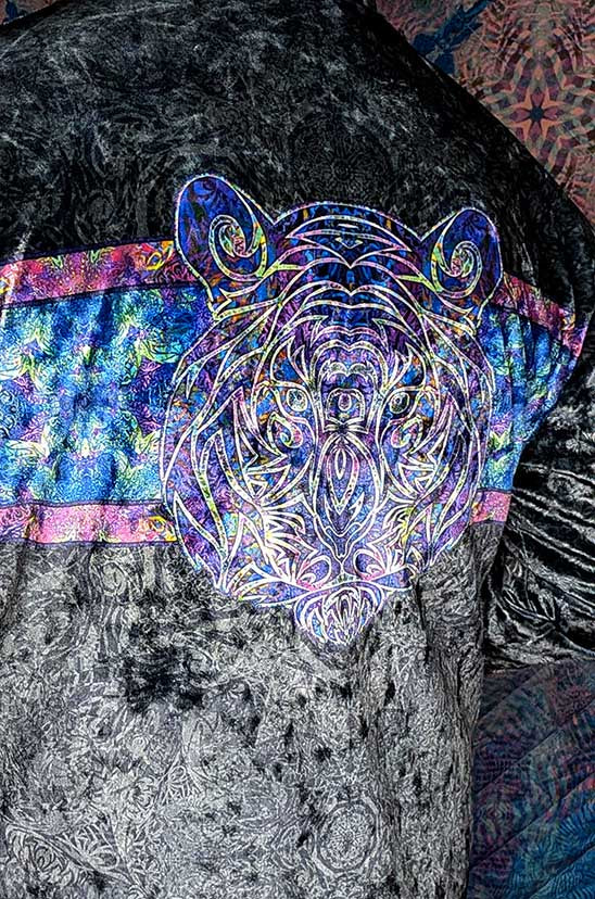 Visionary Tiger Crushed Velvet Zip Hoodie