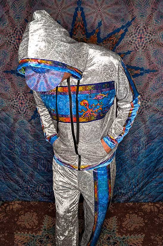 Octopus Garden Crushed Velvet Zip Hoodie