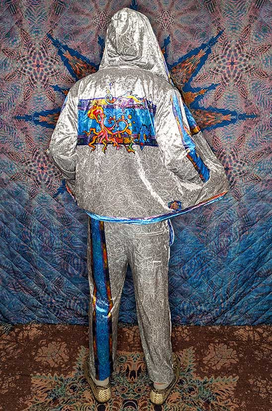 Octopus Garden Crushed Velvet Zip Hoodie