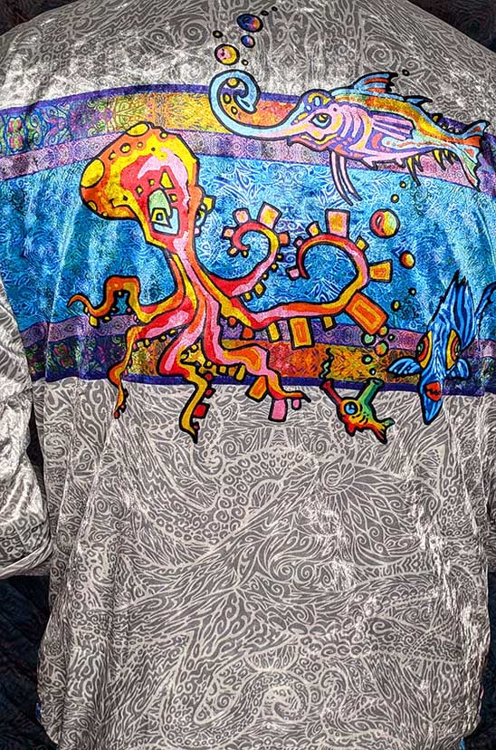 Octopus Garden Crushed Velvet Zip Hoodie