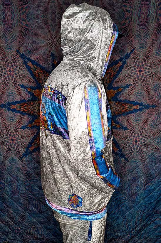 Octopus Garden Crushed Velvet Zip Hoodie