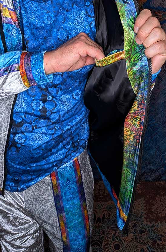 Octopus Garden Crushed Velvet Zip Hoodie